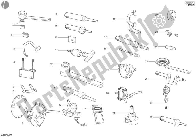 Tutte le parti per il Attrezzi Di Servizio Dell'officina, Motore del Ducati Sport ST4 S 996 2002